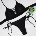 Swimwear Women Bikini Set Hollow Out Swimsuit Padded Halter Padded Push Up Bikini Set Two Pieces Swimsuit For Women Swimwear Bathing Suit Gifts For Mom Wife Girlfriend Lace Up Two Piece Bathing Suit Stevvex