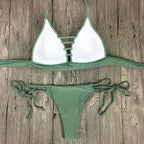 Swimwear Women Bikini Set Hollow Out Swimsuit Padded Halter Padded Push Up Bikini Set Two Pieces Swimsuit For Women Swimwear Bathing Suit Gifts For Mom Wife Girlfriend Lace Up Two Piece Bathing Suit Stevvex