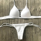 Swimwear Women Bikini Set Hollow Out Swimsuit Padded Halter Padded Push Up Bikini Set Two Pieces Swimsuit For Women Swimwear Bathing Suit Gifts For Mom Wife Girlfriend Lace Up Two Piece Bathing Suit Stevvex