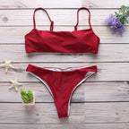 Swimwear Women Bikini Set Hollow Out Swimsuit Padded Halter Padded Push Up Bikini Set Two Pieces Swimsuit For Women Swimwear Bathing Suit Gifts For Mom Wife Girlfriend Lace Up Two Piece Bathing Suit Stevvex