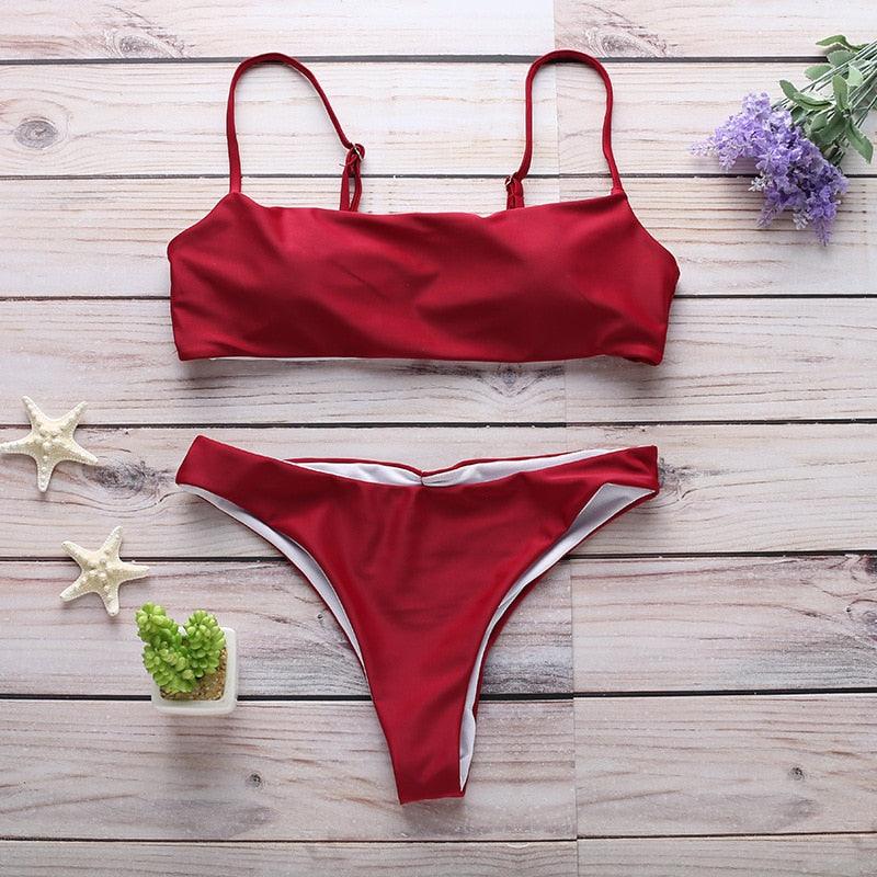 Swimwear Women Bikini Set Hollow Out Swimsuit Padded Halter Padded Push Up Bikini Set Two Pieces Swimsuit For Women Swimwear Bathing Suit Gifts For Mom Wife Girlfriend Lace Up Two Piece Bathing Suit Stevvex