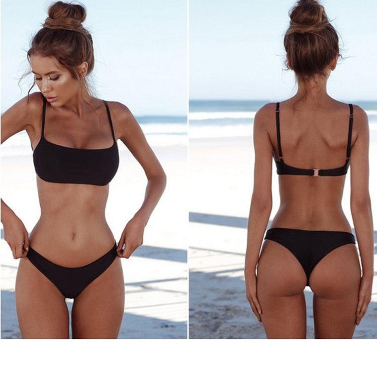 Swimwear Women Bikini Set Hollow Out Swimsuit Padded Halter Padded Push Up Bikini Set Two Pieces Swimsuit For Women Swimwear Bathing Suit Gifts For Mom Wife Girlfriend Lace Up Two Piece Bathing Suit Stevvex