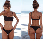 Swimwear Women Bikini Set Hollow Out Swimsuit Padded Halter Padded Push Up Bikini Set Two Pieces Swimsuit For Women Swimwear Bathing Suit Gifts For Mom Wife Girlfriend Lace Up Two Piece Bathing Suit Stevvex