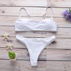 Swimwear Women Bikini Set Hollow Out Swimsuit Padded Halter Padded Push Up Bikini Set Two Pieces Swimsuit For Women Swimwear Bathing Suit Gifts For Mom Wife Girlfriend Lace Up Two Piece Bathing Suit Stevvex