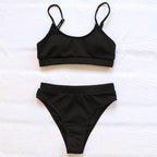 Swimwear Women Swimsuit Push Up Bikinis Fashion Women's Solid Color Bikini Pad Swimwear Swimsuit Beachwear Set Triangle Bikini Bathing Suits Stevvex