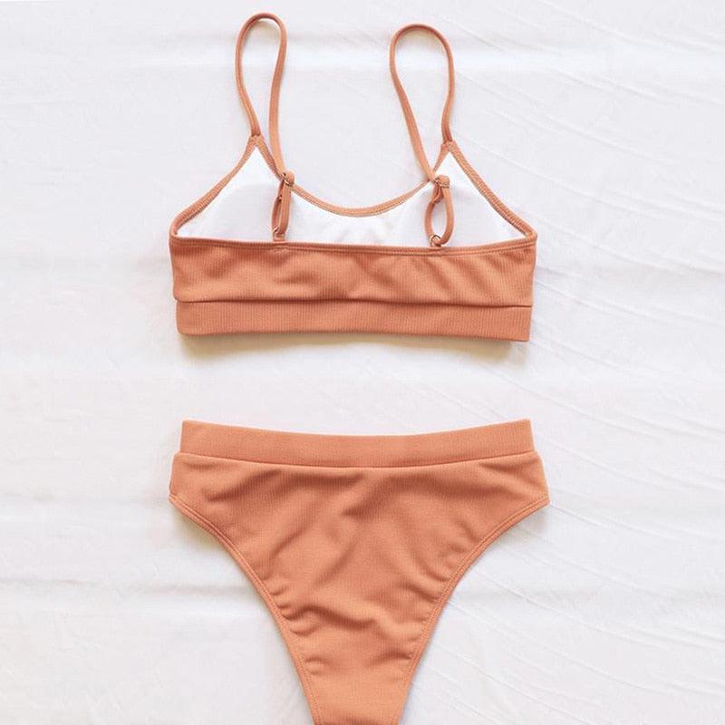 Swimwear Women Swimsuit Push Up Bikinis Fashion Women's Solid Color Bikini Pad Swimwear Swimsuit Beachwear Set Triangle Bikini Bathing Suits Stevvex