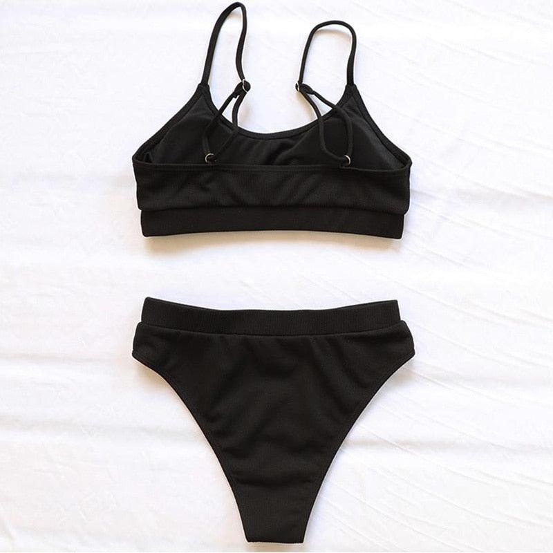 Swimwear Women Swimsuit Push Up Bikinis Fashion Women's Solid Color Bikini Pad Swimwear Swimsuit Beachwear Set Triangle Bikini Bathing Suits Stevvex