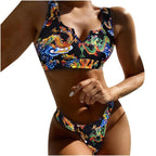 Swimwear Women Swimsuit Push Up Bikinis Fashion Women's Solid Color Bikini Pad Swimwear Swimsuit Beachwear Set Triangle Bikini Bathing Suits Stevvex