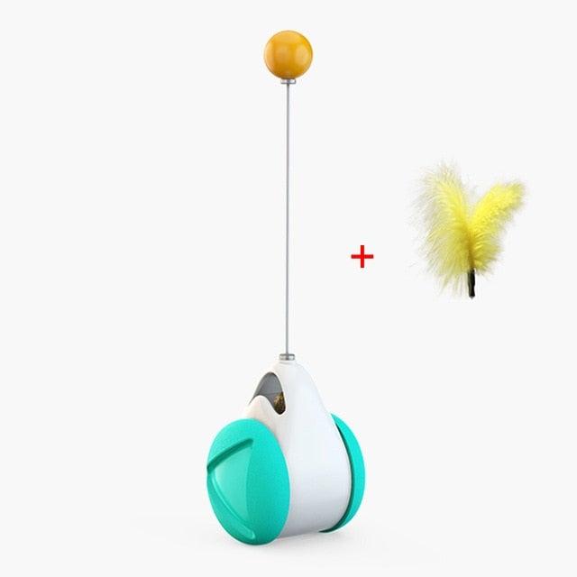 Swing Toys for Cats Kitten Interactive Balance Car Cat Chasing Toy With Catnip Funny Pet Products Indoor Cats Chaser Toys with Feather Catnip Ball Balanced Exercise Wheel Toy for Cats Chasing Hunting Playing Stevvex
