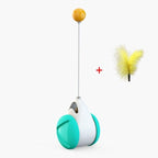 Swing Toys for Cats Kitten Interactive Balance Car Cat Chasing Toy With Catnip Funny Pet Products Indoor Cats Chaser Toys with Feather Catnip Ball Balanced Exercise Wheel Toy for Cats Chasing Hunting Playing Stevvex