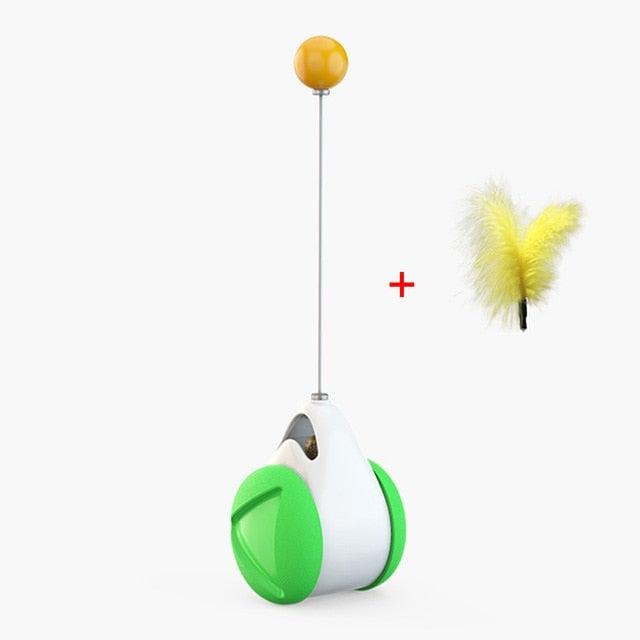 Swing Toys for Cats Kitten Interactive Balance Car Cat Chasing Toy With Catnip Funny Pet Products Indoor Cats Chaser Toys with Feather Catnip Ball Balanced Exercise Wheel Toy for Cats Chasing Hunting Playing Stevvex