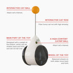 Swing Toys for Cats Kitten Interactive Balance Car Cat Chasing Toy With Catnip Funny Pet Products Indoor Cats Chaser Toys with Feather Catnip Ball Balanced Exercise Wheel Toy for Cats Chasing Hunting Playing Stevvex