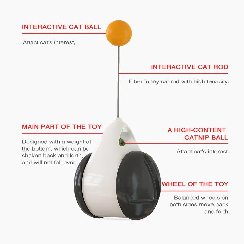 Swing Toys for Cats Kitten Interactive Balance Car Cat Chasing Toy With Catnip Funny Pet Products Indoor Cats Chaser Toys with Feather Catnip Ball Balanced Exercise Wheel Toy for Cats Chasing Hunting Playing Stevvex