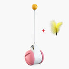 Swing Toys for Cats Kitten Interactive Balance Car Cat Chasing Toy With Catnip Funny Pet Products Indoor Cats Chaser Toys with Feather Catnip Ball Balanced Exercise Wheel Toy for Cats Chasing Hunting Playing Stevvex