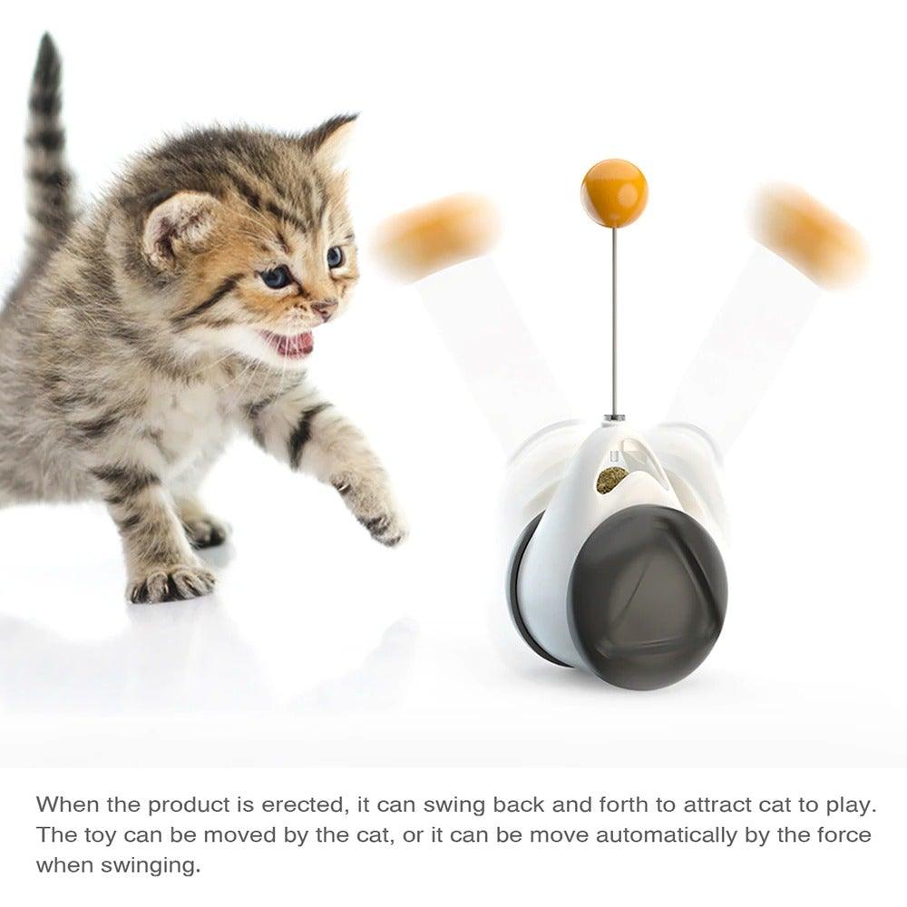 Swing Toys for Cats Kitten Interactive Balance Car Cat Chasing Toy With Catnip Funny Pet Products Indoor Cats Chaser Toys with Feather Catnip Ball Balanced Exercise Wheel Toy for Cats Chasing Hunting Playing Stevvex