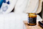 Swipe Right Scented Candle 8oz Soy Candle Spicy Leather Vetiver Myrrh BandsCo Straps
