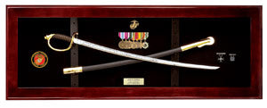 USMC NCO Sword Display Case, Sword Display Frame. The Military Gift Store