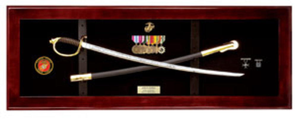 USMC NCO Sword Display Case, Sword Display Frame. The Military Gift Store