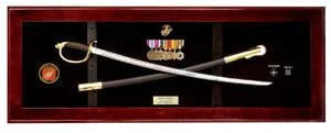 USMC NCO Sword Display Case, Sword Cases, Marine Sword Frame The Military Gift Store
