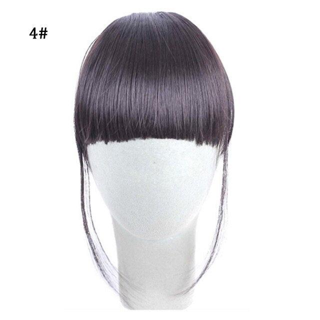 Synthetic Air Bangs Heat Resistant Hairpieces Hair Women Natural Short Black Brown Bangs Hair Clips For Extensions Natural Flat Neat Bangs With Temples For Women One Piece Hairpiece Stevvex