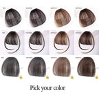 Synthetic Air Bangs Heat Resistant Hairpieces Hair Women Natural Short Black Brown Bangs Hair Clips For Extensions Natural Flat Neat Bangs With Temples For Women One Piece Hairpiece Stevvex