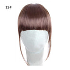 Synthetic Air Bangs Heat Resistant Hairpieces Hair Women Natural Short Black Brown Bangs Hair Clips For Extensions Natural Flat Neat Bangs With Temples For Women One Piece Hairpiece Stevvex