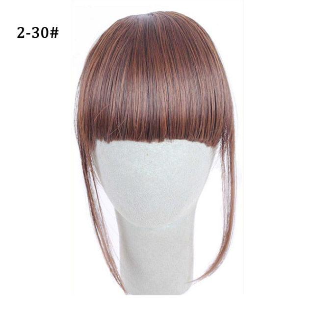Synthetic Air Bangs Heat Resistant Hairpieces Hair Women Natural Short Black Brown Bangs Hair Clips For Extensions Natural Flat Neat Bangs With Temples For Women One Piece Hairpiece Stevvex