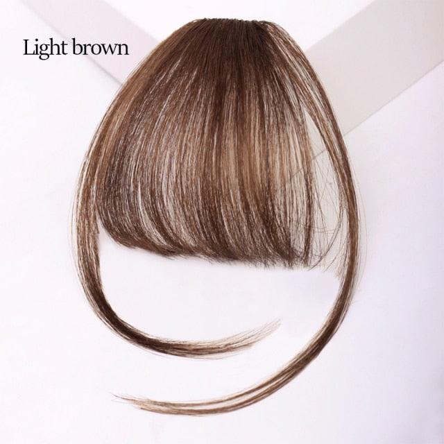 Synthetic Air Bangs Heat Resistant Hairpieces Hair Women Natural Short Black Brown Bangs Hair Clips For Extensions Natural Flat Neat Bangs With Temples For Women One Piece Hairpiece Stevvex