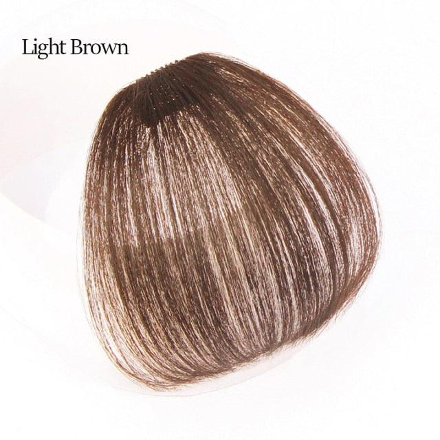 Synthetic Air Bangs Heat Resistant Hairpieces Hair Women Natural Short Black Brown Bangs Hair Clips For Extensions Natural Flat Neat Bangs With Temples For Women One Piece Hairpiece Stevvex