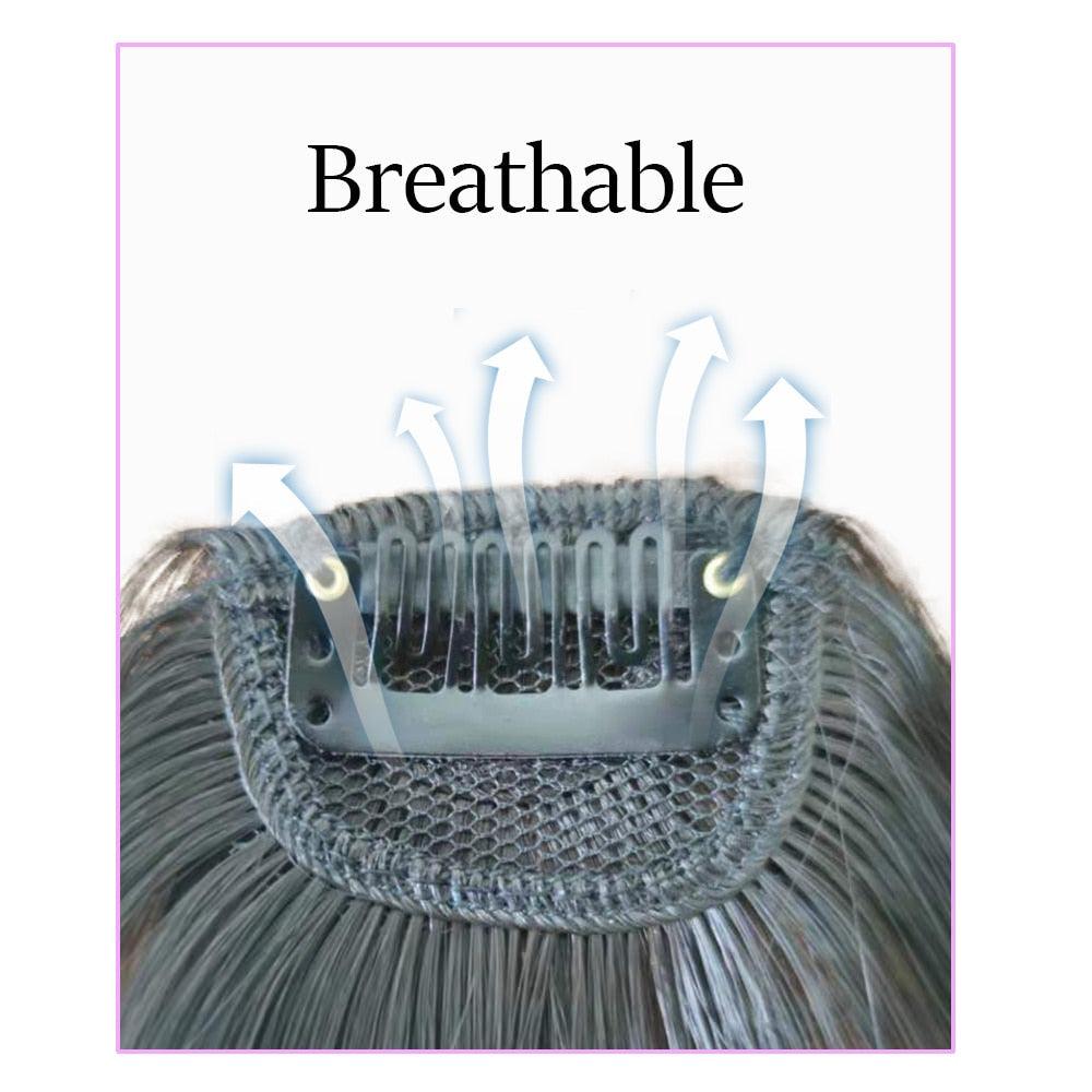 Synthetic Air Bangs Heat Resistant Hairpieces Hair Women Natural Short Black Brown Bangs Hair Clips For Extensions Natural Flat Neat Bangs With Temples For Women One Piece Hairpiece Stevvex