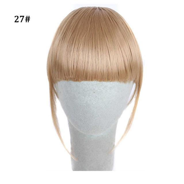Synthetic Air Bangs Heat Resistant Hairpieces Hair Women Natural Short Black Brown Bangs Hair Clips For Extensions Natural Flat Neat Bangs With Temples For Women One Piece Hairpiece Stevvex