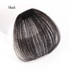 Synthetic Air Bangs Heat Resistant Hairpieces Hair Women Natural Short Black Brown Bangs Hair Clips For Extensions Natural Flat Neat Bangs With Temples For Women One Piece Hairpiece Stevvex