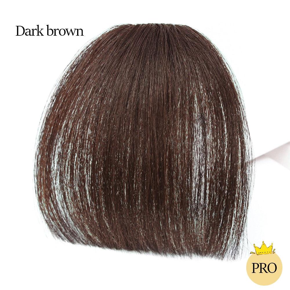 Synthetic Air Bangs Heat Resistant Hairpieces Hair Women Natural Short Black Brown Bangs Hair Clips For Extensions Natural Flat Neat Bangs With Temples For Women One Piece Hairpiece Stevvex