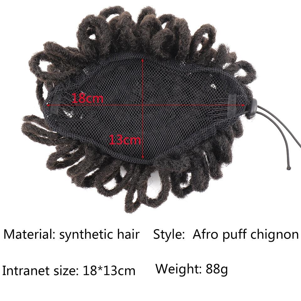 Synthetic Dread Locks Chignon Faux Locks Hair Bun Hairpiece Drawstring Pony Tail Clip in Hair Extensions For Black Women Clip in Hair Extension For Volumized Hair Buns For Girls Stevvex