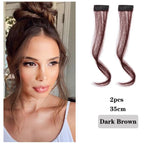 Synthetic Hair Bangs Clip In Front Side Bangs Fake Fringe Hair Extensions For Women Natural Hairpiece Natural Flat Neat side Bangs With Temples For Women One Piece Hairpiece Stevvex