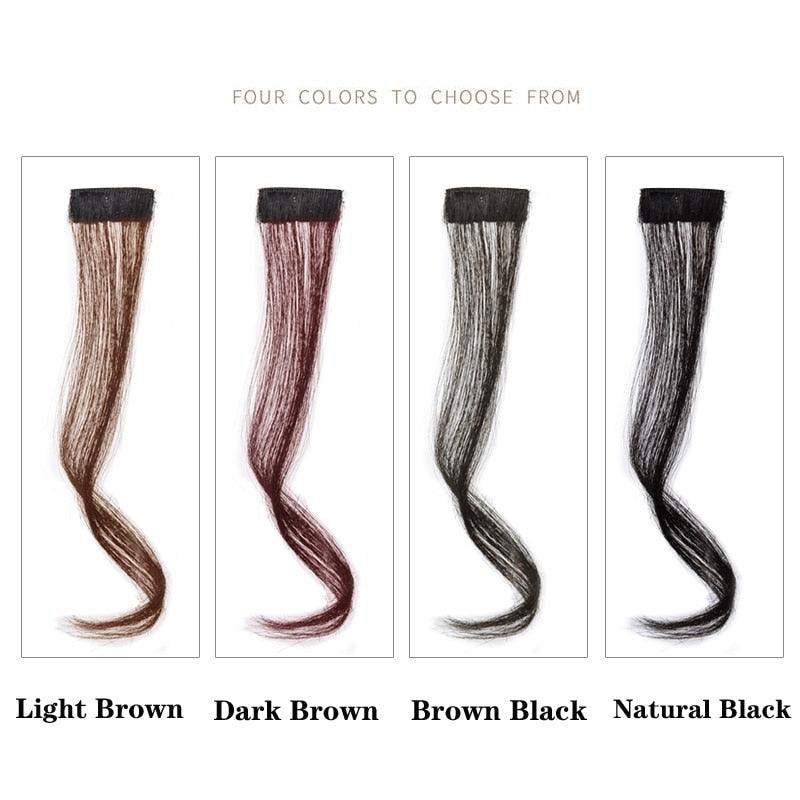 Synthetic Hair Bangs Clip In Front Side Bangs Fake Fringe Hair Extensions For Women Natural Hairpiece Natural Flat Neat side Bangs With Temples For Women One Piece Hairpiece Stevvex