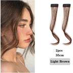 Synthetic Hair Bangs Clip In Front Side Bangs Fake Fringe Hair Extensions For Women Natural Hairpiece Natural Flat Neat side Bangs With Temples For Women One Piece Hairpiece Stevvex