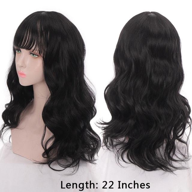 Synthetic Wigs For Women Daily Cosplay Long Water Wave  Lolita Wig With Bangs Cold Brown Heat Resistant Hair Bob Wigs For Black Women Cosplay Wigs For Women Gifts for Girlfriends Stevvex