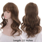 Synthetic Wigs For Women Daily Cosplay Long Water Wave  Lolita Wig With Bangs Cold Brown Heat Resistant Hair Bob Wigs For Black Women Cosplay Wigs For Women Gifts for Girlfriends Stevvex
