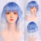 Synthetic Wigs For Women Daily Cosplay Long Water Wave  Lolita Wig With Bangs Cold Brown Heat Resistant Hair Bob Wigs For Black Women Cosplay Wigs For Women Gifts for Girlfriends Stevvex