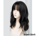Synthetic Wigs For Women Daily Cosplay Long Water Wave  Lolita Wig With Bangs Cold Brown Heat Resistant Hair Bob Wigs For Black Women Cosplay Wigs For Women Gifts for Girlfriends Stevvex