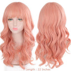 Synthetic Wigs For Women Daily Cosplay Long Water Wave  Lolita Wig With Bangs Cold Brown Heat Resistant Hair Bob Wigs For Black Women Cosplay Wigs For Women Gifts for Girlfriends Stevvex