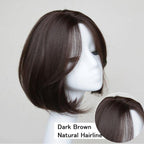 Synthetic Wigs Short Wavy Womens Wig Natural Part Side Hair Black Brown Wigs For Women Heat Resistant Daily Wigs For Black Women Cosplay Wigs For Women Gifts for Girlfriends Stevvex