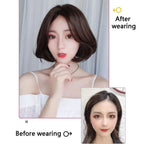 Synthetic Wigs Short Wavy Womens Wig Natural Part Side Hair Black Brown Wigs For Women Heat Resistant Daily Wigs For Black Women Cosplay Wigs For Women Gifts for Girlfriends Stevvex