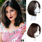 Synthetic Wigs Short Wavy Womens Wig Natural Part Side Hair Black Brown Wigs For Women Heat Resistant Daily Wigs For Black Women Cosplay Wigs For Women Gifts for Girlfriends Stevvex