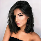 Synthetic Wigs Short Wavy Womens Wig Natural Part Side Hair Black Brown Wigs For Women Heat Resistant Daily Wigs For Black Women Cosplay Wigs For Women Gifts for Girlfriends Stevvex