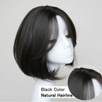 Synthetic Wigs Short Wavy Womens Wig Natural Part Side Hair Black Brown Wigs For Women Heat Resistant Daily Wigs For Black Women Cosplay Wigs For Women Gifts for Girlfriends Stevvex