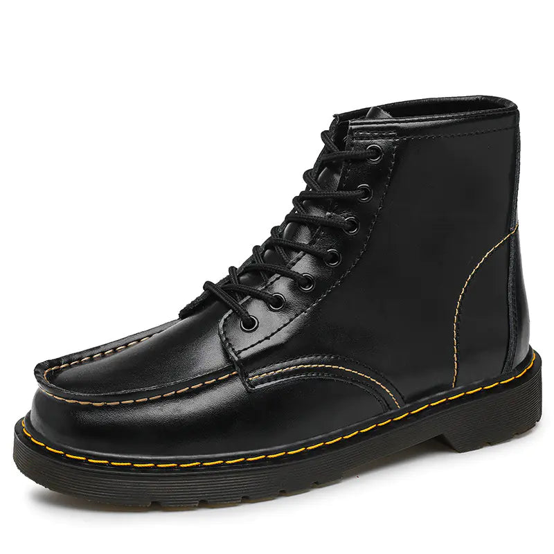 Men's High-Top Cowhide Martin Trendy Tooling Boots Pi-Mart