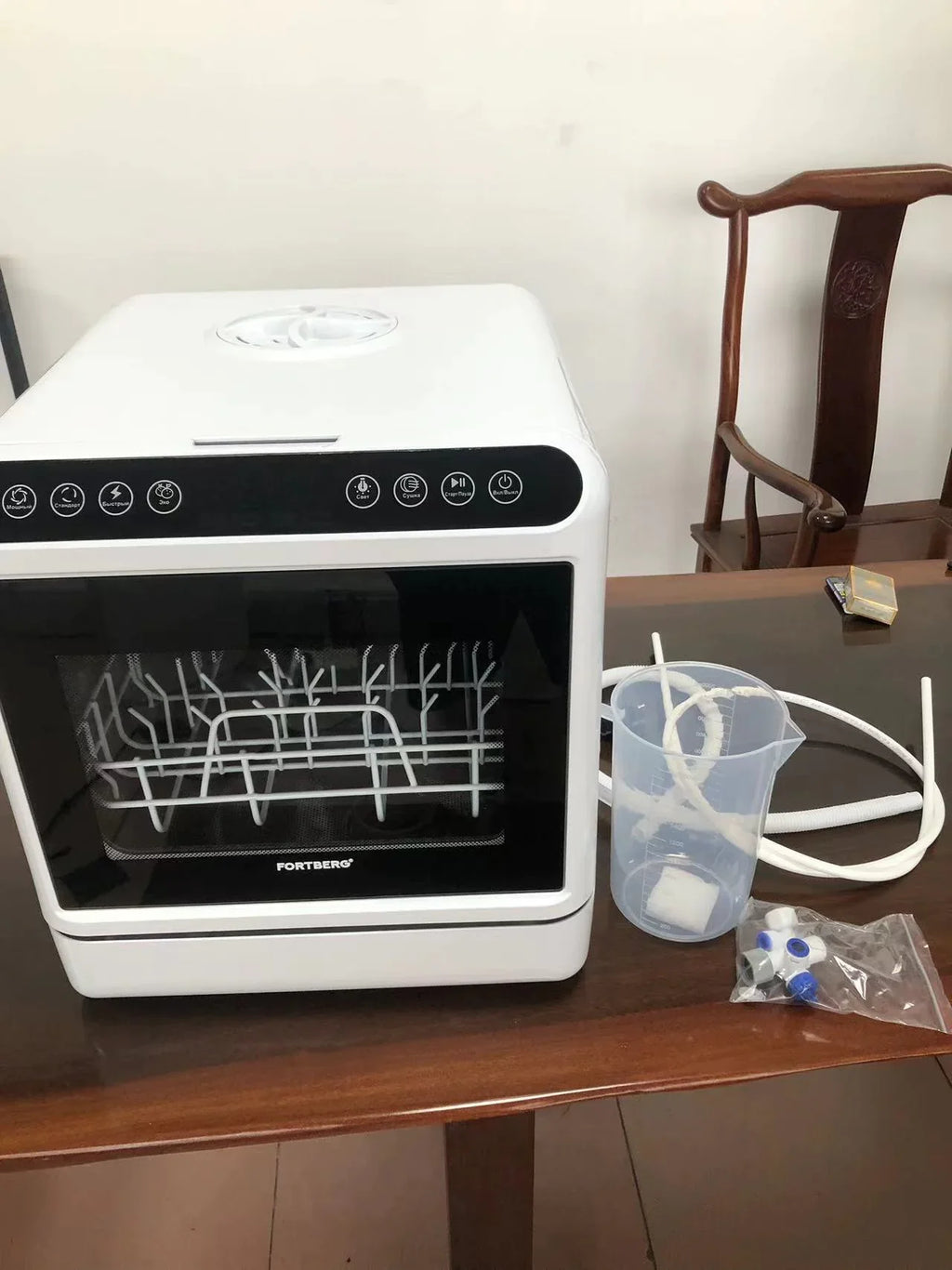 Smart Dishwasher with Automatic Washing, Disinfection, Drying & Built-in Water Tank