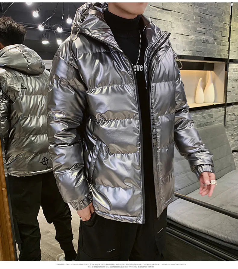 Men's Thick Cotton Reflective Fashion Jacket Pi-Mart